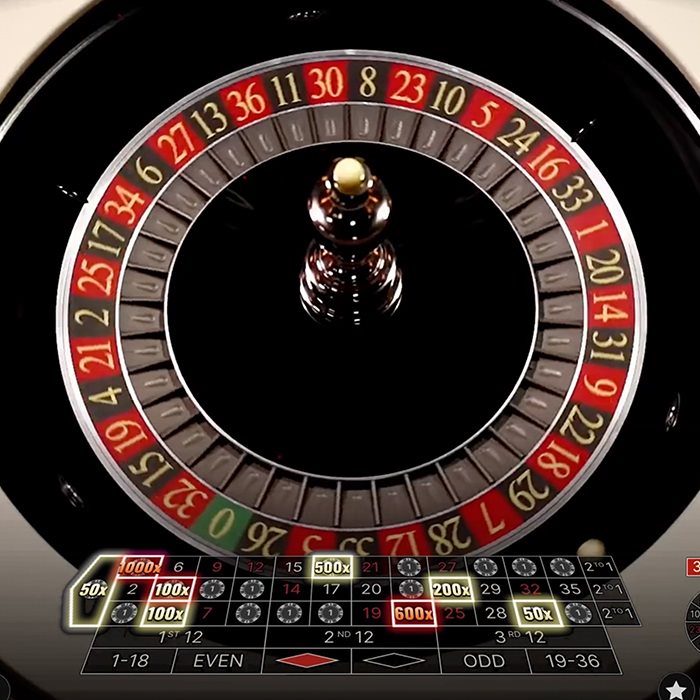 Pantalla de juego de la ruleta en Vivo